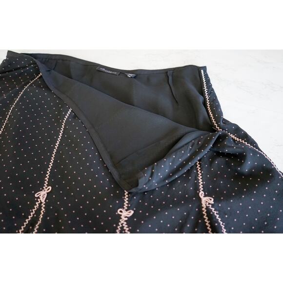 Context Woman Polka Dot Bow Silk Flare Skirt 20W Coquette Cocktail Preppy Retro - Picture 10 of 13